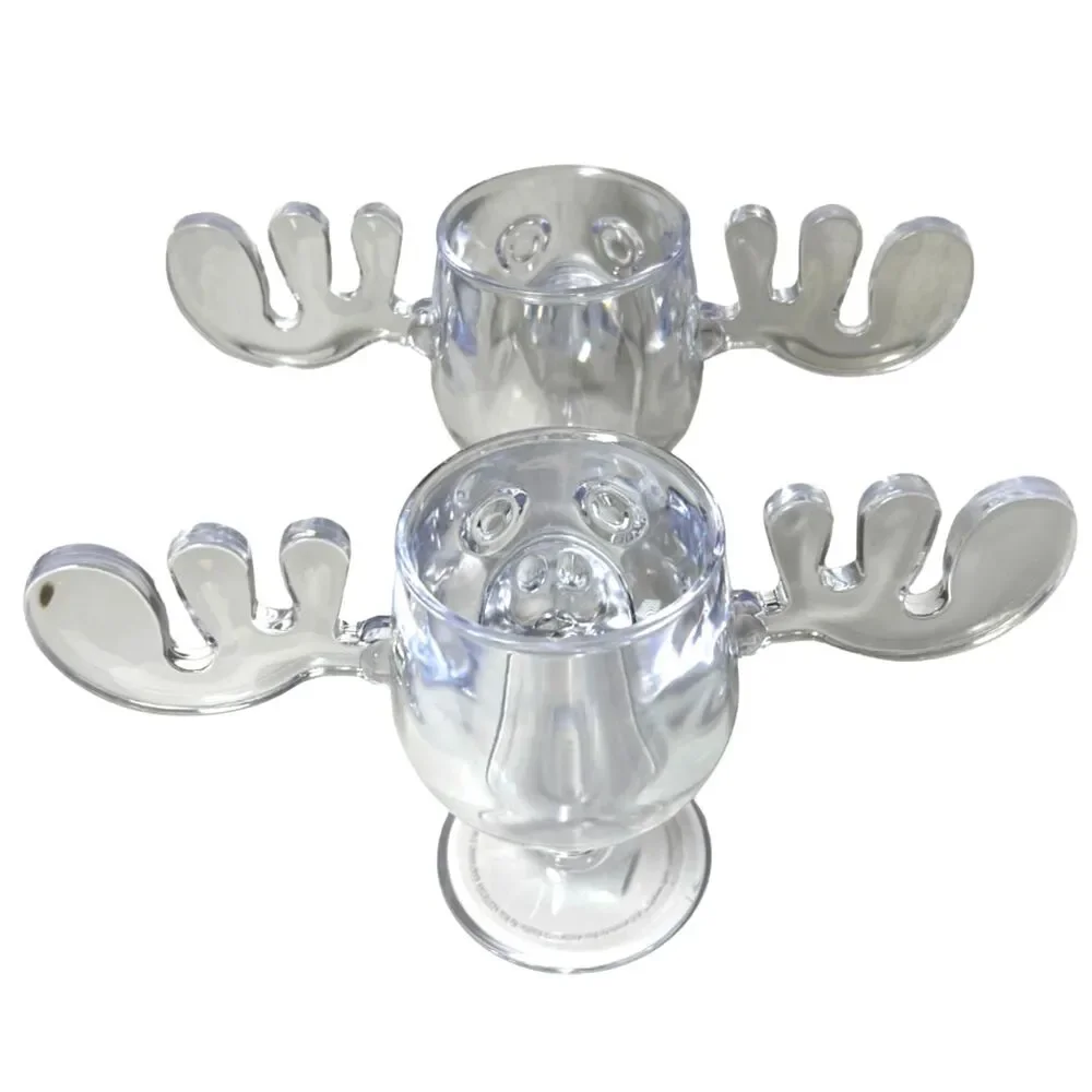 National Lampoon Christmas Vacation - Clear Moose Mug Cup Clark Griswold Pair